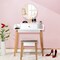 Wooden Makeup Vanity Table Set with Adjustable Mirror and Storage Drawer